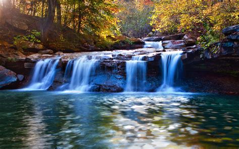 River Waterfall Autumn 2560x1600
