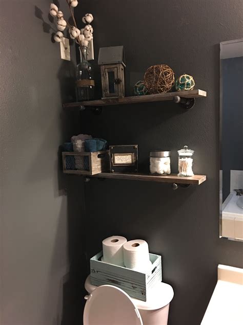 They are frugal, easy, and will add beauty to your home. DIY rustic bathroom shelves and decor | Decor, Rustic ...