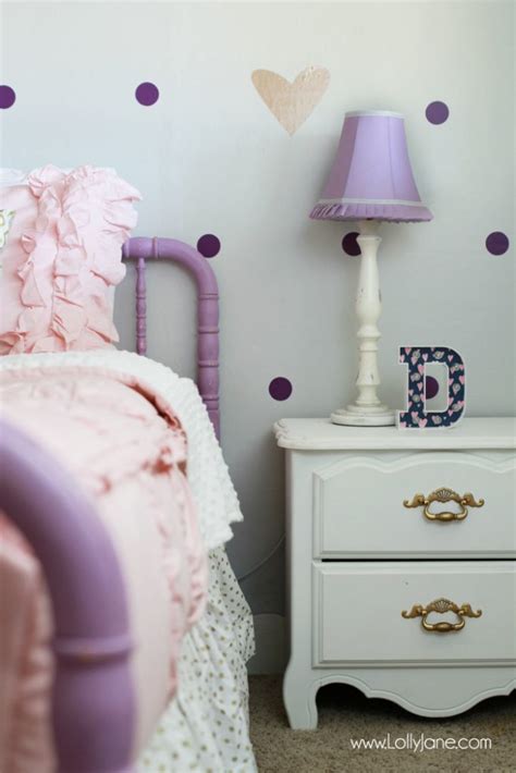Little Girl Purple Gold Bedroom Makeover Lolly Jane