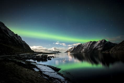 Norway Lofoten Islands Norwegen Aurora Borealis Polarlicht Bullshft