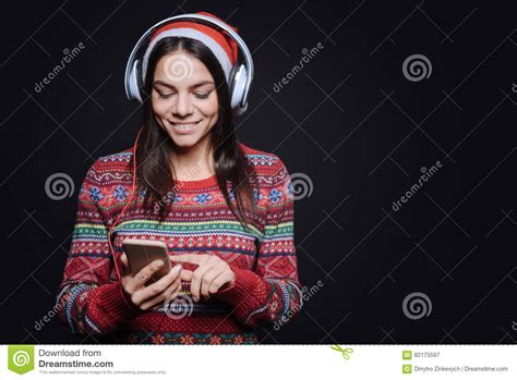 Smiling Girl Using Different Gadgets In The Studio Stock Image Image