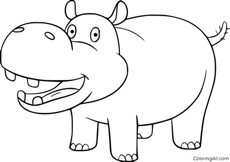 Hippo Face Coloring Page Coloring Pages
