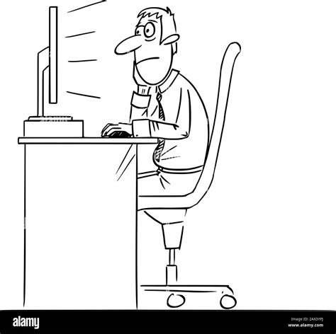 Computer Cartoon Funny Stock Vector Images Alamy
