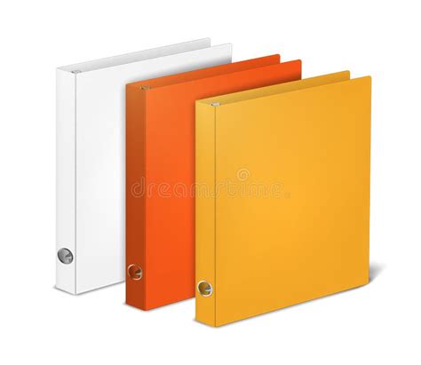 Ring Binder Color Set Mockup Closed Blank Folder Binders Realistic