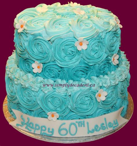Printed on high quality edible icing paper (not wafer or rice paper) using high quality edible ink, also certified kosher. 2 Tier Buttercream Birthday Cake With Turquoise Rosettes ...