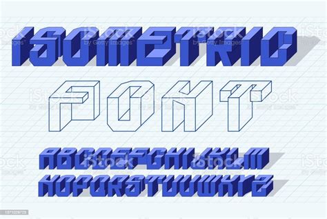 Minimalist Font Isometric 3d Font Threedimensional Letters Of The