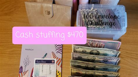 March budget|Cash stuffing $470|March paycheck #1|Debt free journey