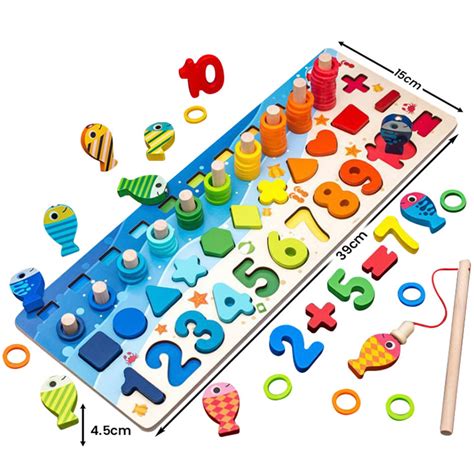 Wooden Number Puzzle Sorting Montessori Learning Toys For Toddlers