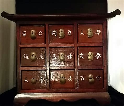 These tea cabinet wooden are trendy and reinforced. Oak Chinese Wooden Medicine Spice Cabinet Drawers Tea Rack