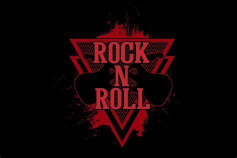 Rock And Roll Typography Design With Guitar 2787002 Vector Art At Vecteezy