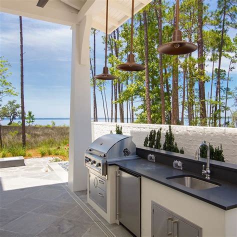Outdoor Kitchen With Soapstone Countertop Stainless Steel Appliances