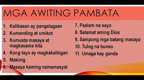 Mga Awiting Pambata Audio Only The Learning Tree Youtube