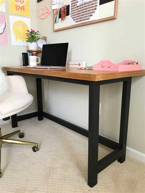 Diy Wood Desk Building Tutorial At Home With The Barkers