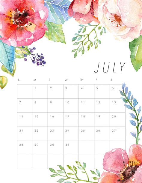 July 2019 Calendar Free Printable Monthly Calendars July 2019