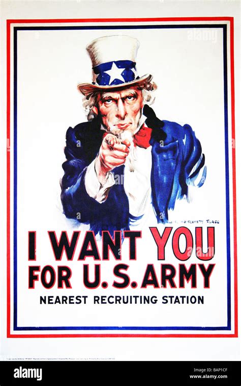 A Photograph Of The Famous Uncle Sam Poster I Want You For The U S Army Used For Recruiting