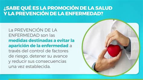 ¿sabe Qué Es La Promoción De La Salud Y La Prevención De La Enfermedad