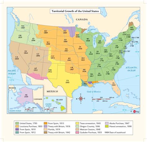 Usa Territorial Growth Wall Map By Geonova Mapsales