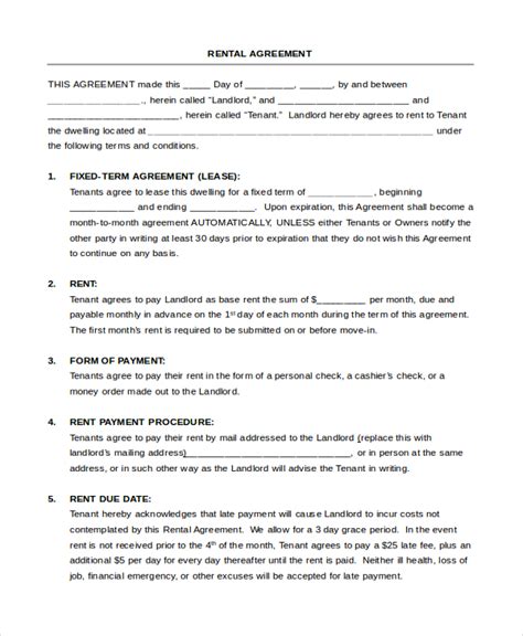 FREE 9 Sample Tenancy Agreement Forms In PDF MS Word