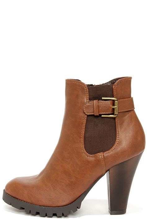 Cute Brown Boots High Heel Boots Ankle Boots 3400