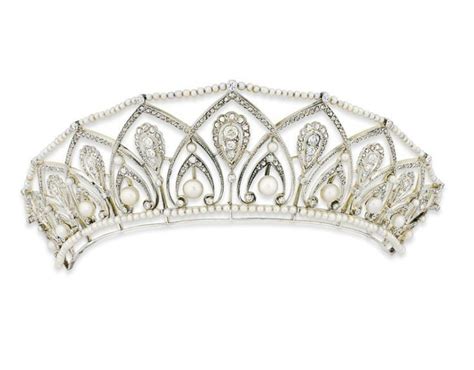 Ephemeral Elegance — Diamond And Pearl Tiara Ca 1910 Via Christies