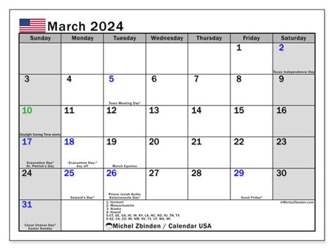 2024 March Calendar With Holidays Rey Lenore