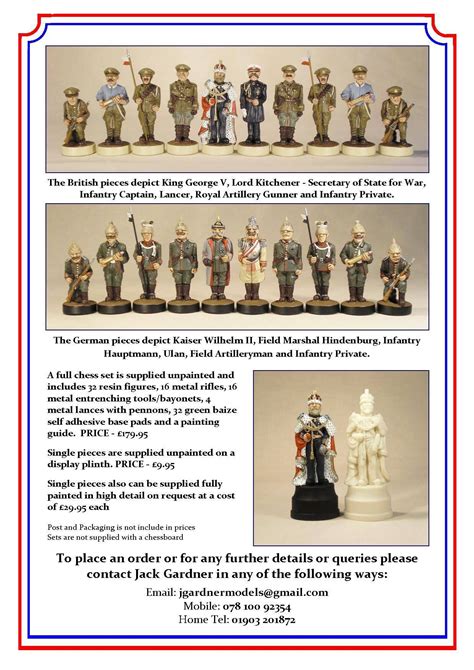 Ww1 Commemorative Chess Set To Order Or More Details Email Jg