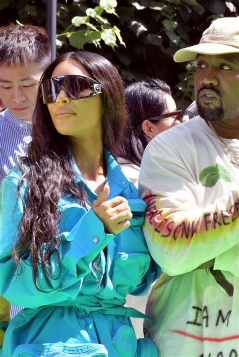 Kim Kardashian And Kanye West At Louis Vuitton Show At Paris Fashion