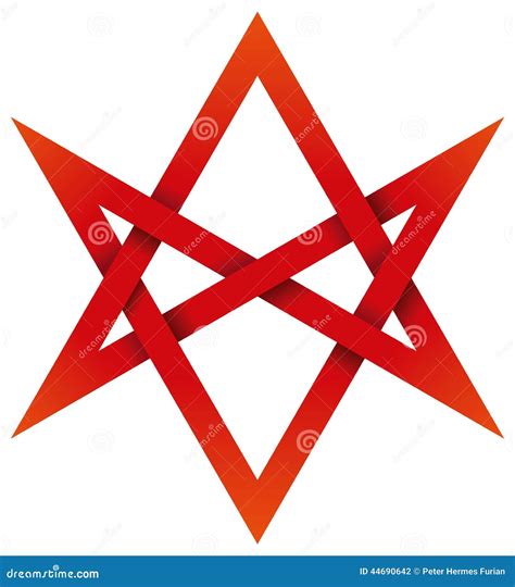 Red Unicursal Hexagram 3d Stock Vector Illustration Of Polygon 44690642