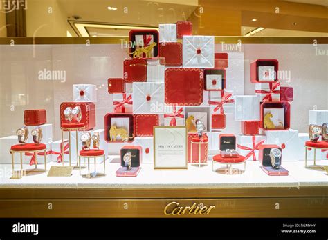 Hong Kong Circa November 2016 A Display Window In A Cartier Store
