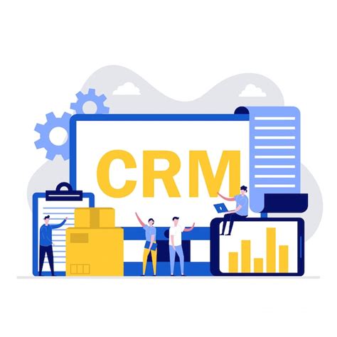 Premium Vector Crm Software Illustration Concept With Characters