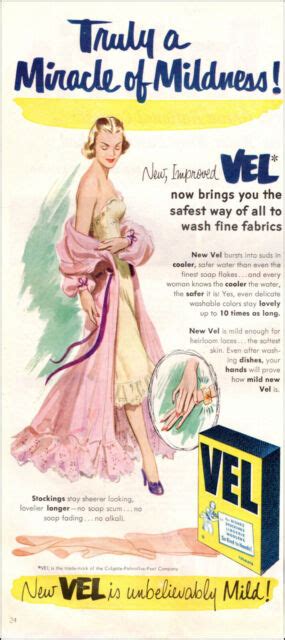 1950s Vintage AD New VEL Fabric Soap Unbelievably MILD 033019 EBay