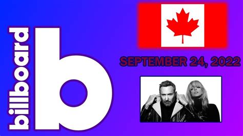 Billboard Canadian Hot 100 Singles September 24th 2022 Youtube