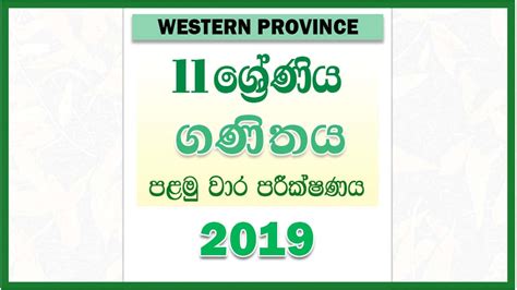 2020 grade 11 mathematics first term test paper western province
