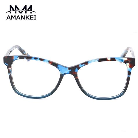 Women Eyeglass Frames Classic Amankei Plastic Print Myopic Glasses
