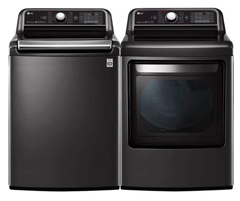Lg Electronics Top Load Washer And Smart Electric Dryer Set In Black