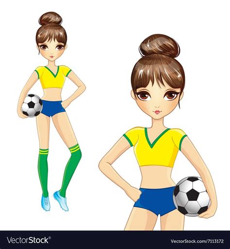 Cute Brazilian Soccer Girl Royalty Free Vector Image Sponsored