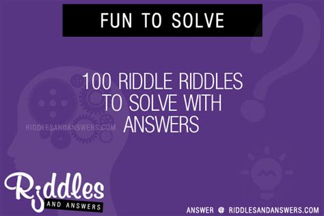 30 100 Riddles With Answers To Solve Puzzles And Brain Teasers And