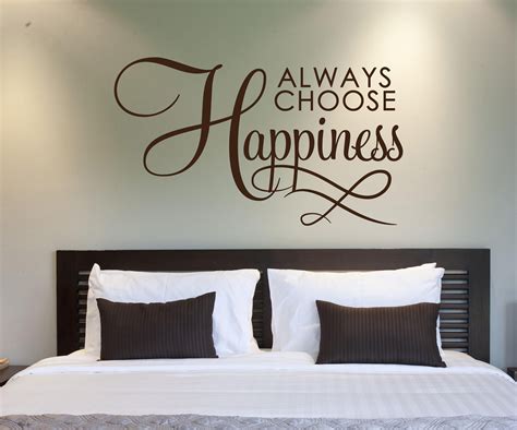 Motivational Wall Quote Words Bedroom Wall Decor Art Always Choose Happiness Vinyl Wall Decal