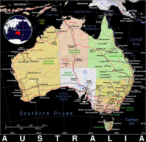 Au · Australia · Public Domain Maps By Pat The Free Open Source