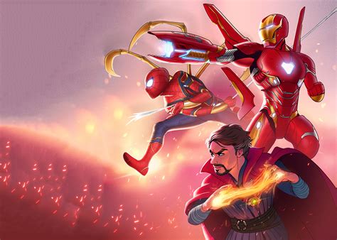 Iron Man Spiderman Doctor Strange Infinity War Hereos Wallpaperhd