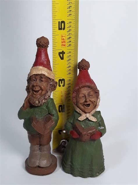 Vintage Thomas Clark Gnomes Christmas Carolers With Red Hats Etsy