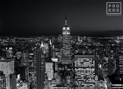 View Of The Empire State Building And Manhattan At Night Black