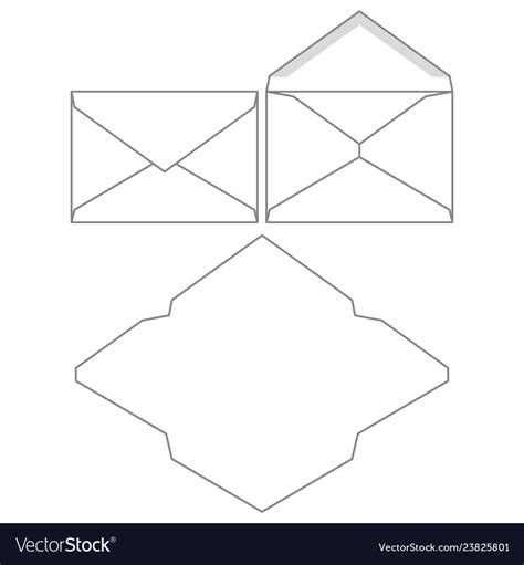 Set Blank Envelopes Envelope Template Royalty Free Vector
