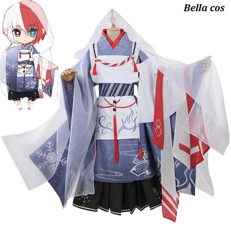 New My Hero Academia Todoroki Shoto Cosplay Costume Kimono Dress