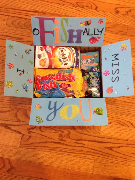 I oFISHally miss you care package. | Diy care package, College care package, College gifts