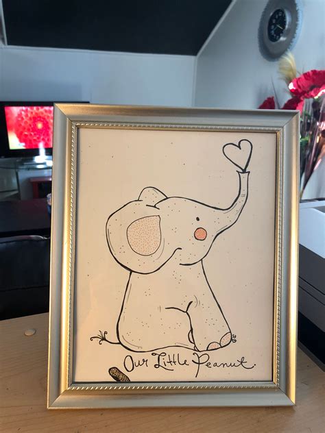 Our Little Peanut Framed 8x10 Print From Original Drawing Etsy
