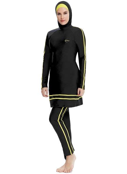 Adasea 4033 Tesettür Mayo Siyah Burkini Swimsuit Black Swimsuit
