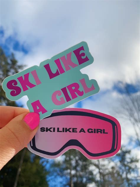 Ski Like A Girl Sticker Pack T For Skiers Or Mountain Lovers Girl
