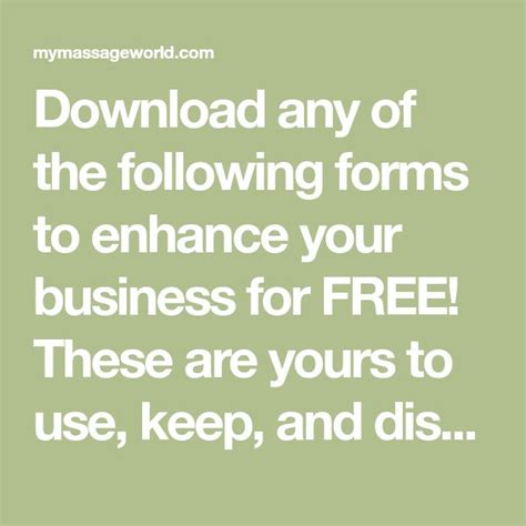 Free Forms My Massage World