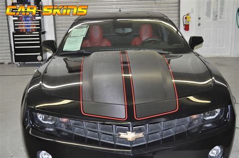 Camaro Carbon Fiber Racing Stripes With Red Pin Stripe On Behance